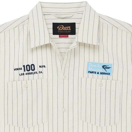 Forecourt Stripe Shirt - Dirty White