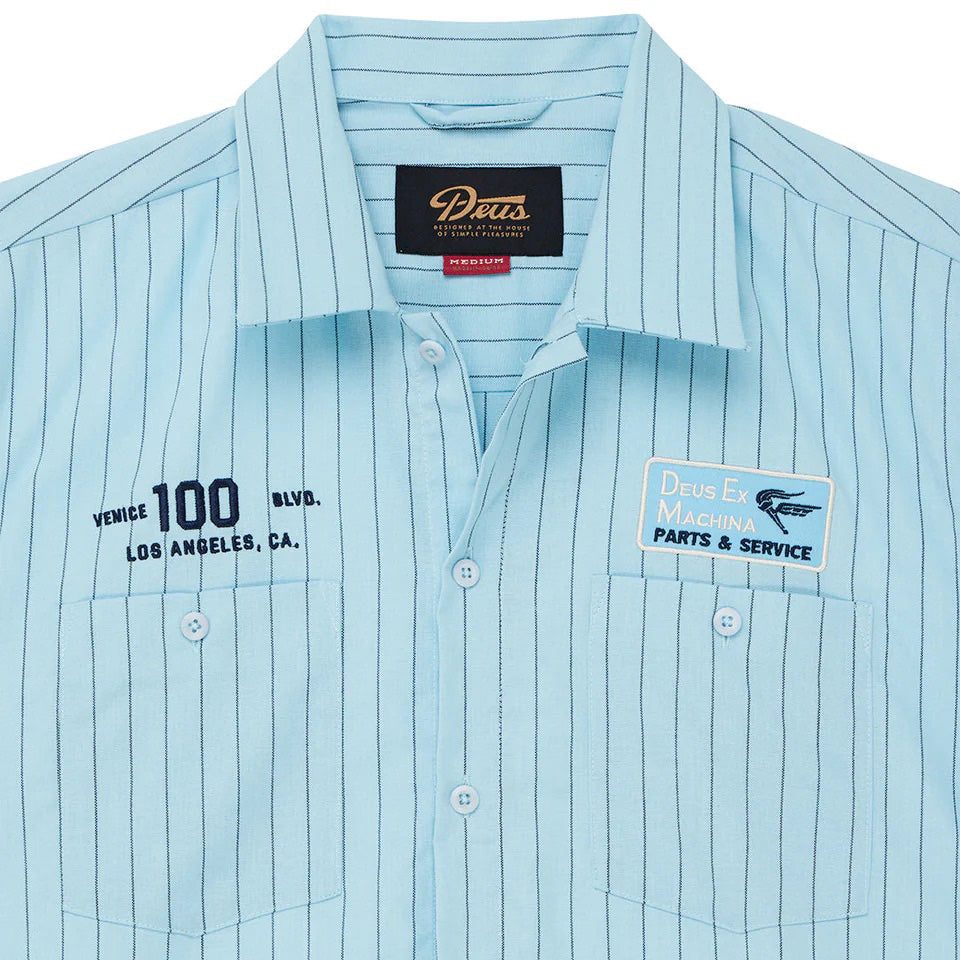 Forecourt Stripe Shirt - Sky Blue