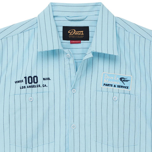 Forecourt Stripe Shirt - Sky Blue