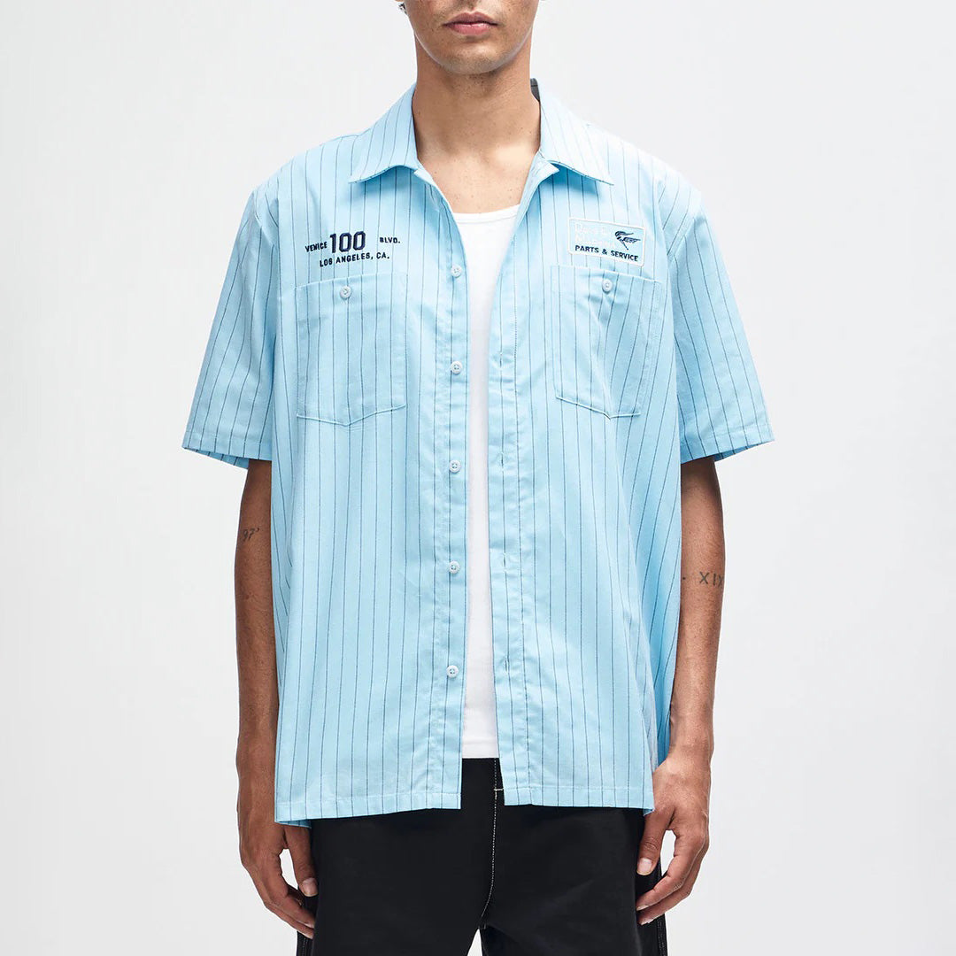 Forecourt Stripe Shirt - Sky Blue