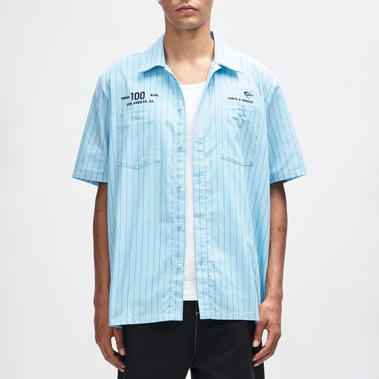 Forecourt Stripe Shirt - Sky Blue