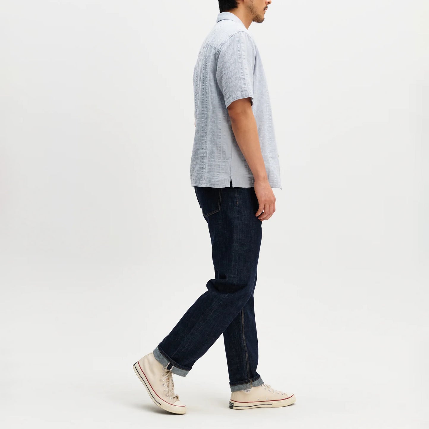 Didcot SS Shirt, Double Weave Seersucker - Blue