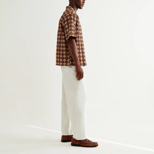 Didcot SS Shirt, Seersucker Tiles - Rust / Multi