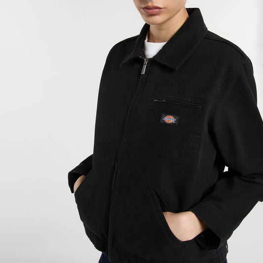 Women's Unlined Canvas Painter Jacket - Black