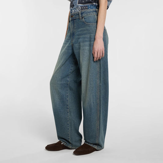 Women's 957 Loose Tapered Work Jeans - Khaki Tinted Blue