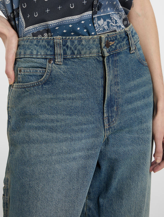 Women's 957 Loose Tapered Work Jeans - Khaki Tinted Blue
