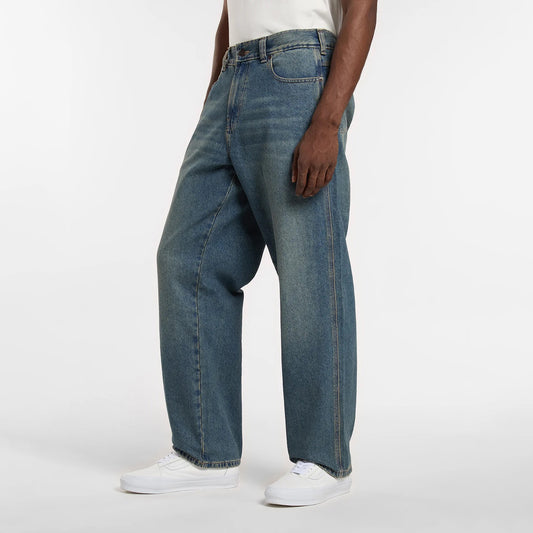 958 Baggy Tapered Work Jeans - Khaki Tinted Blue