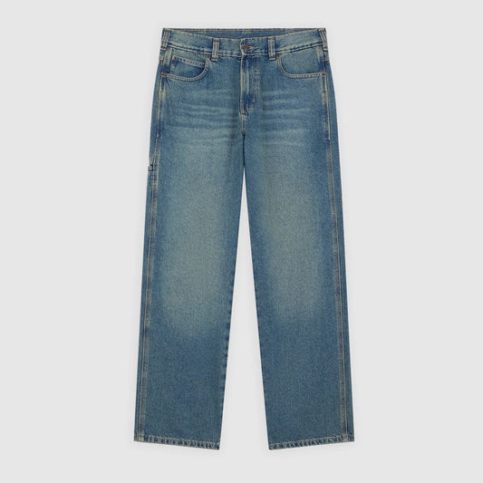 958 Baggy Tapered Work Jeans - Khaki Tinted Blue