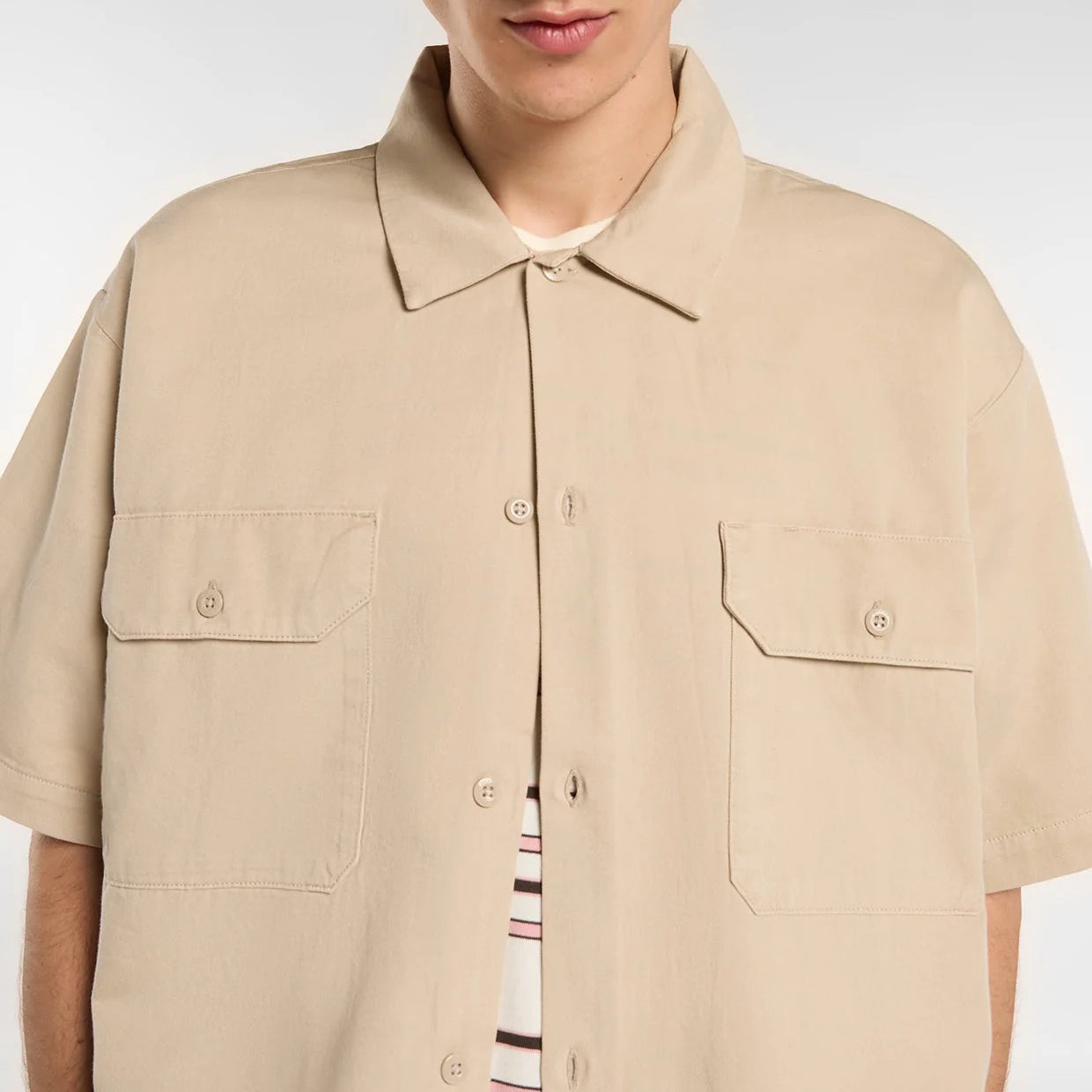 247 Garment Dye SS Work Shirt - Stone