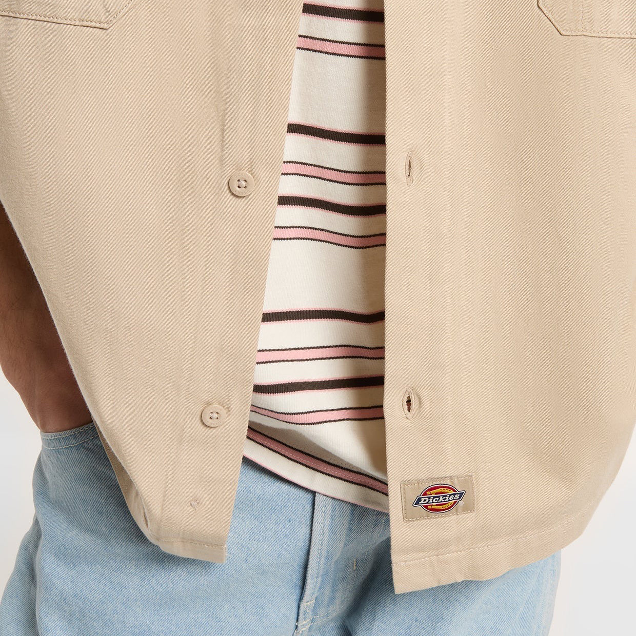 247 Garment Dye SS Work Shirt - Stone