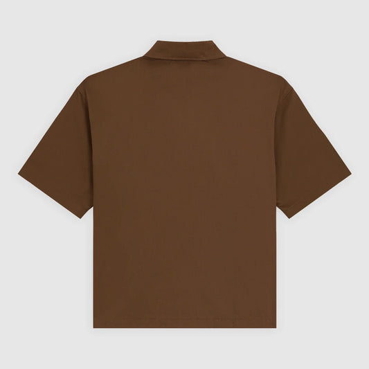 Cadiz Quarter Zip SS Shirt - Timber Brown
