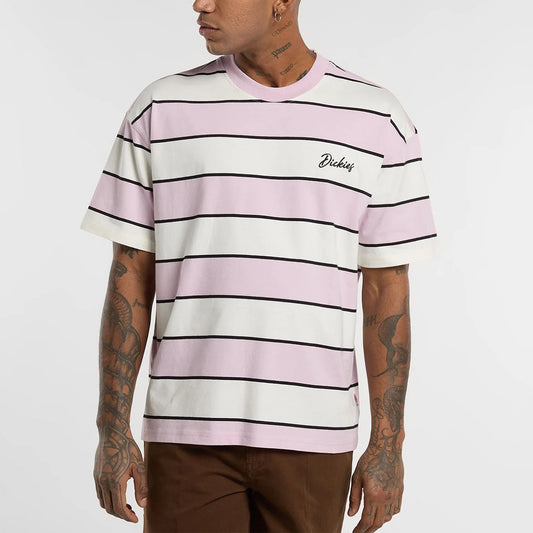 Embroidery Stripe SS Tee - Ecru