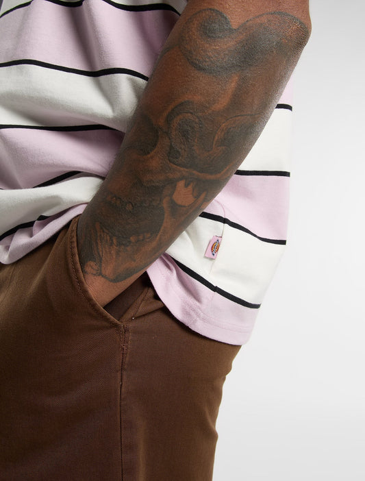 Embroidery Stripe SS Tee - Ecru