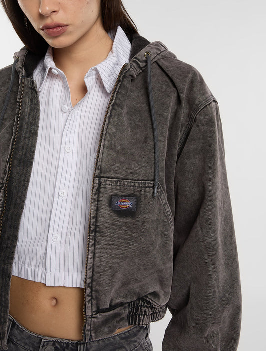 Women's Peoria Canvas Hooded Jacket - Charcoal