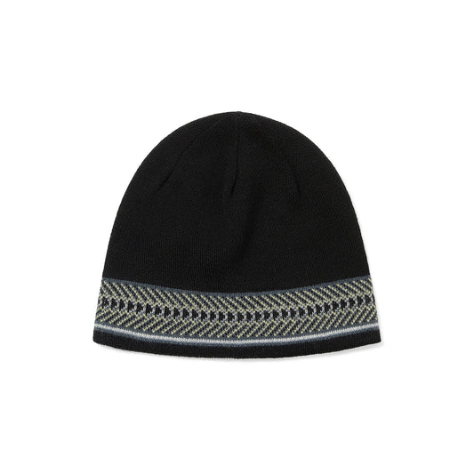 Diagonal Pattern Beanie - Black