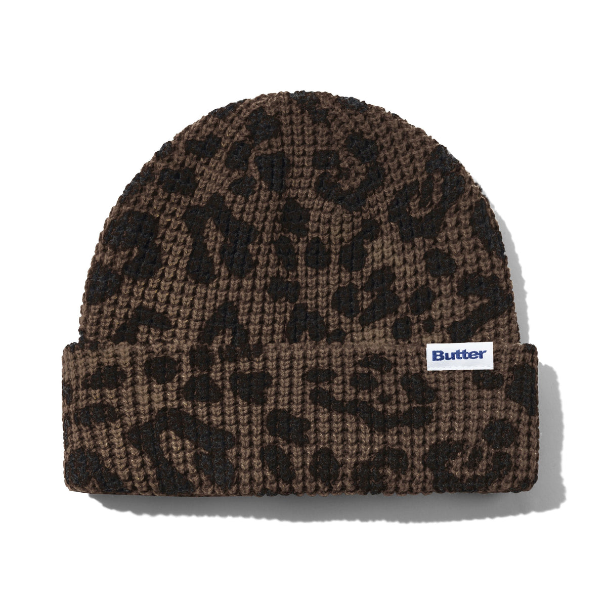 Distress Waffle Beanie - Leopard