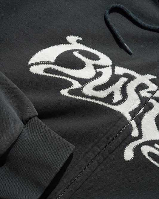 Drummer Zip-Thru Hood - Washed Black