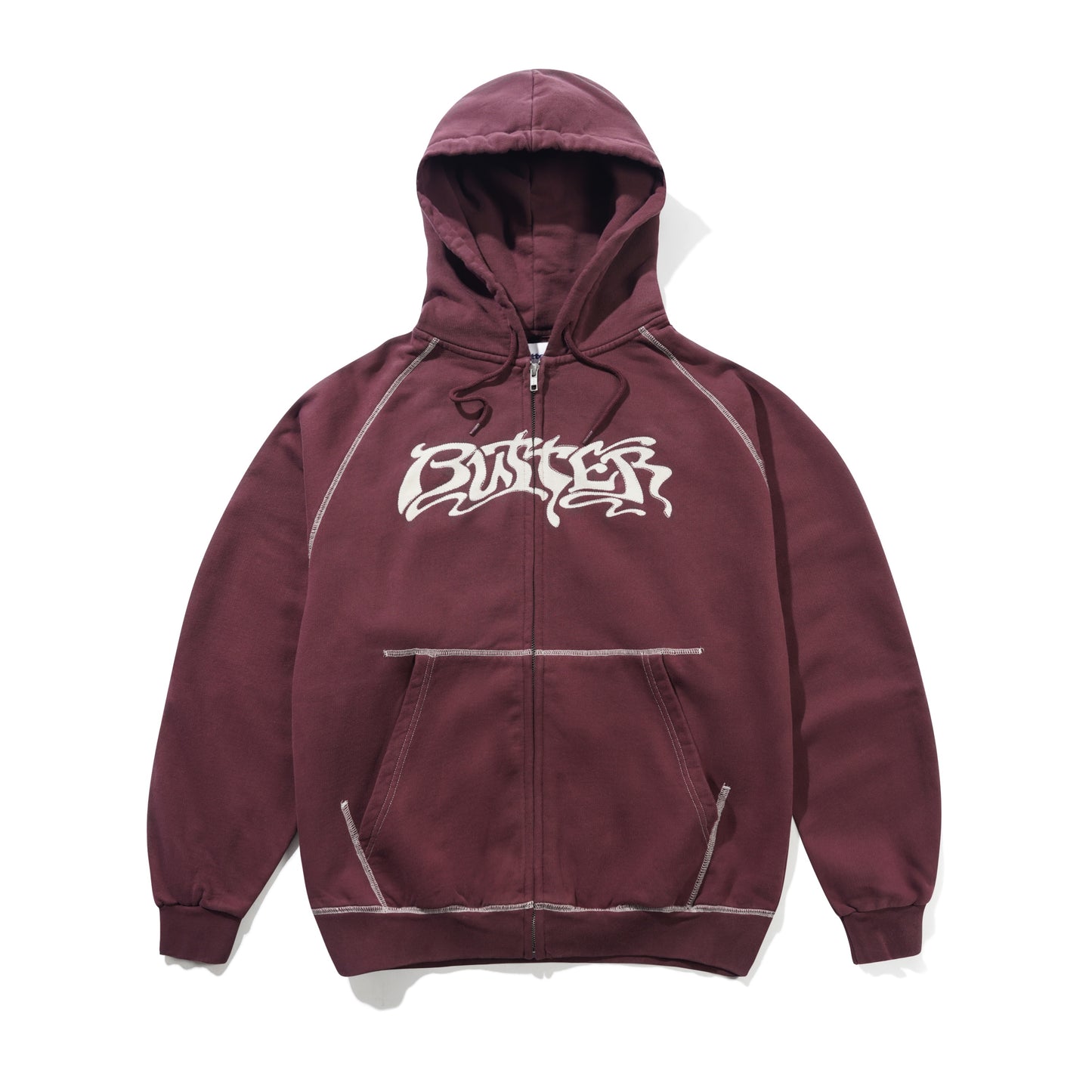 Drummer Zip-Thru Hood - Washed Rhubarb