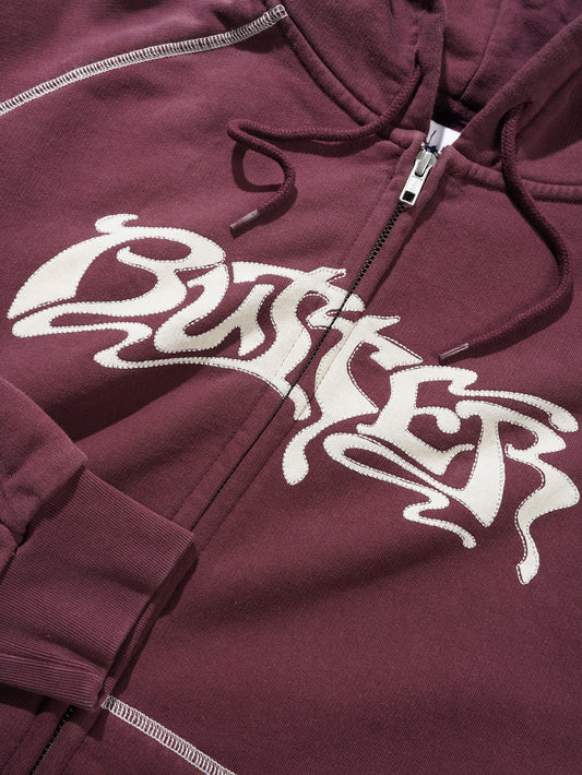 Drummer Zip-Thru Hood - Washed Rhubarb