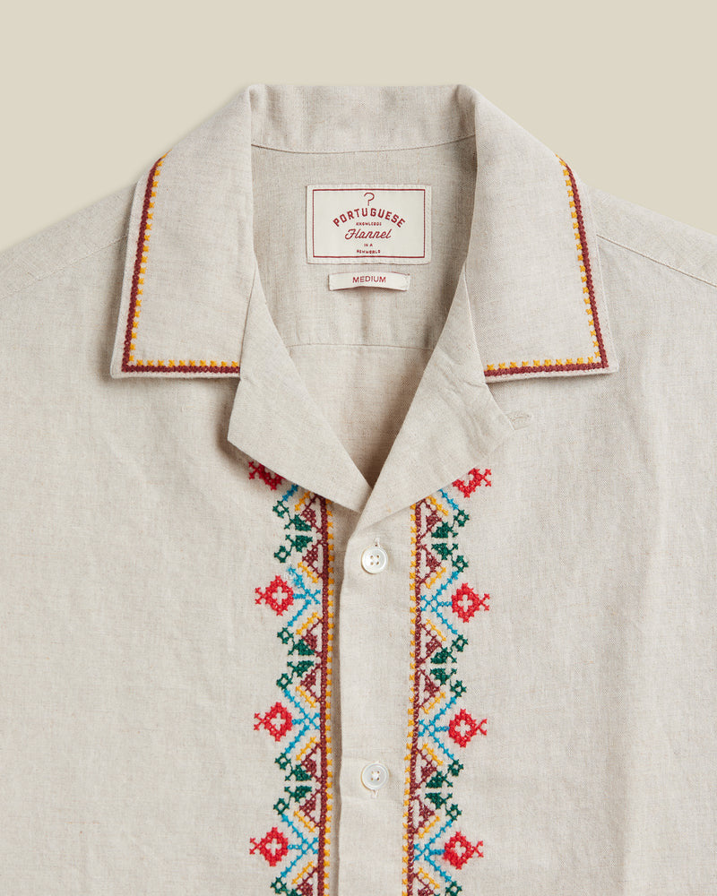 Folclore Embroidery Shirt - Natural / Multi