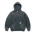 Faded Waffle Zip-Thru Hood - Washed Black