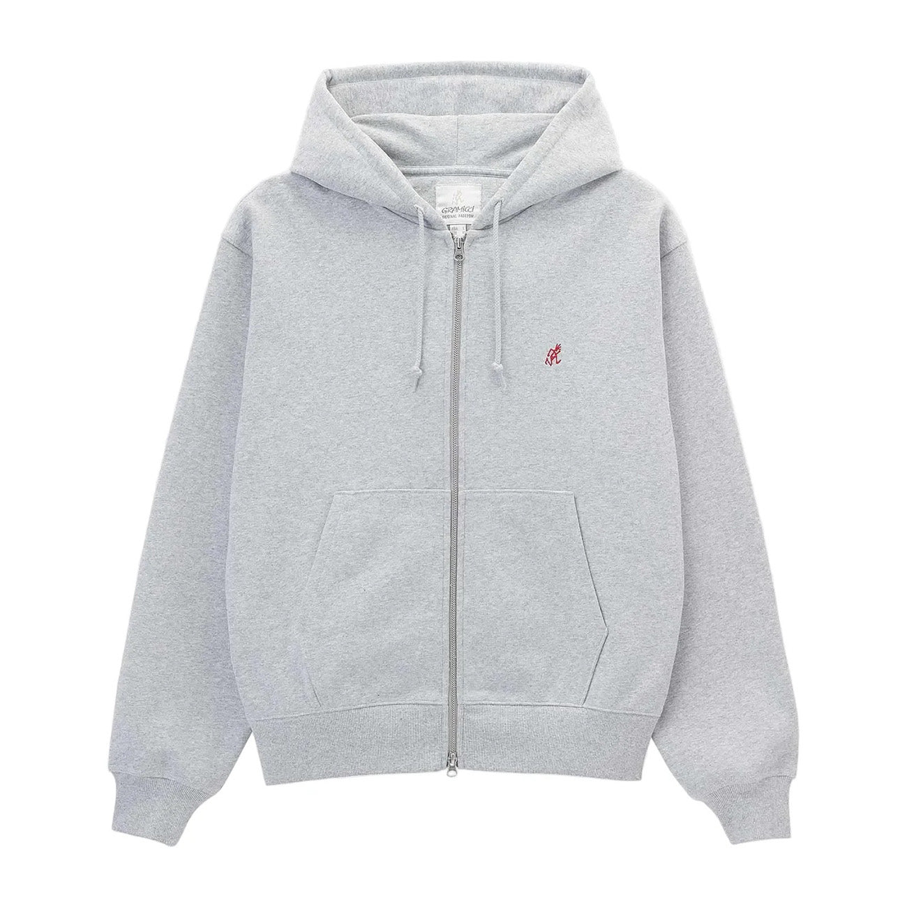 One Point Zip Hooded Sweatshirt - Heather Grey