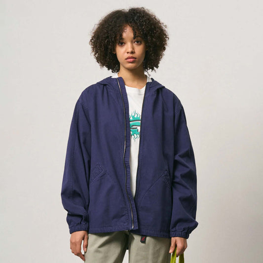 Herringbone Hooded Jacket - Navy
