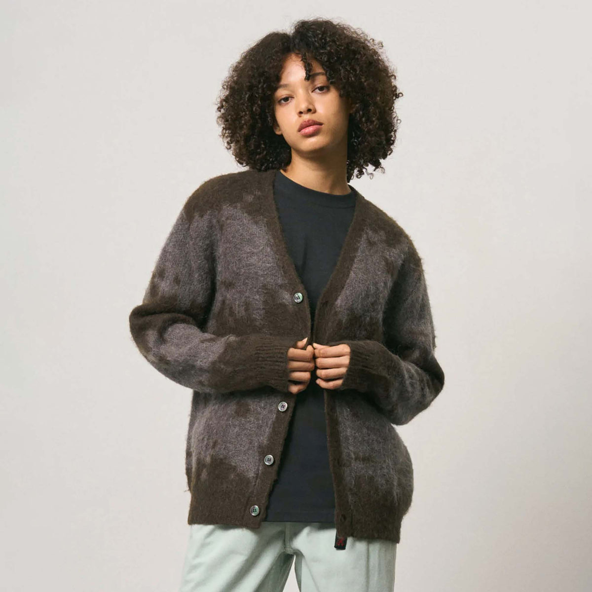 Mohair Splatter Cardigan - Slate Splatter