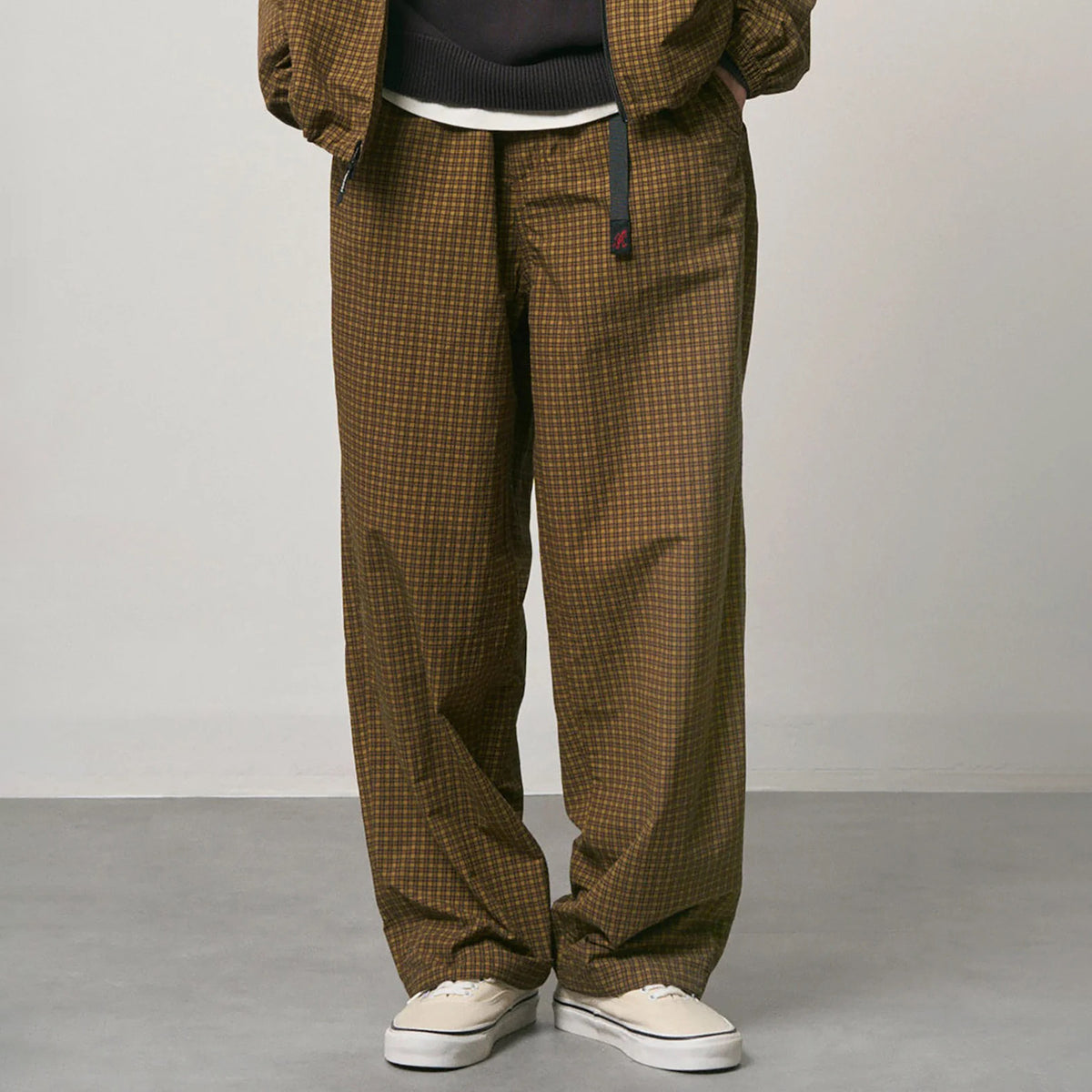 Mini Check Nylon Pant - Brown Check
