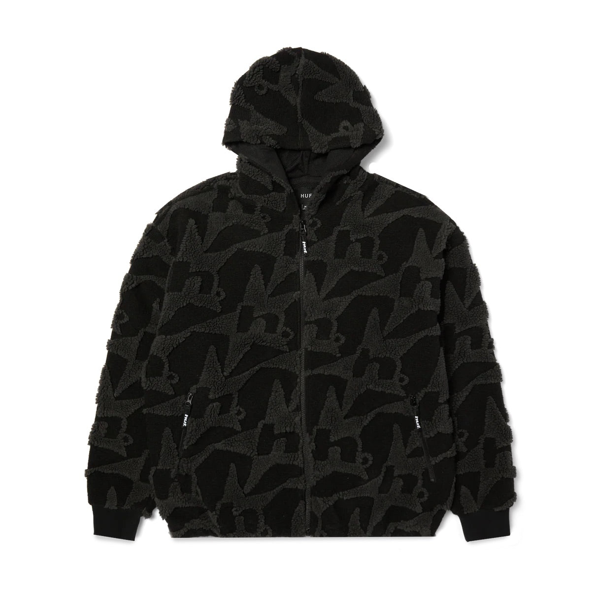 H Star Repeat High Pile Jacket - Black