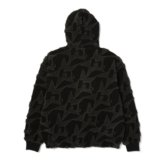 H Star Repeat High Pile Jacket - Black