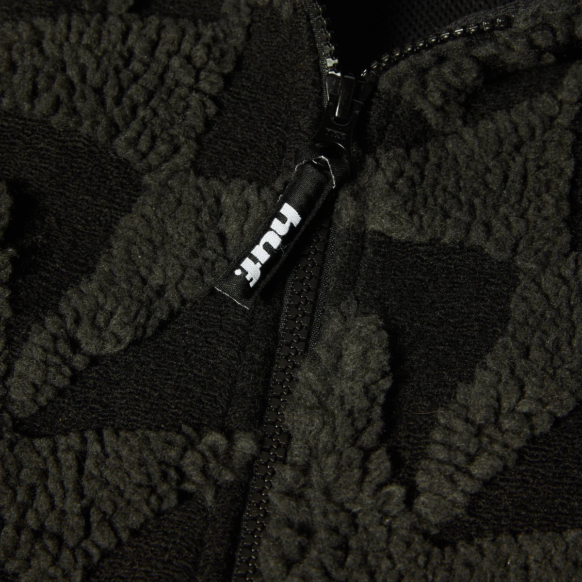 H Star Repeat High Pile Jacket - Black