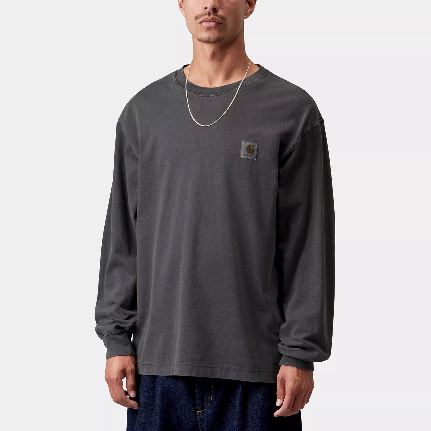 L/S Vista Waffle T-Shirt - Black garment dyed