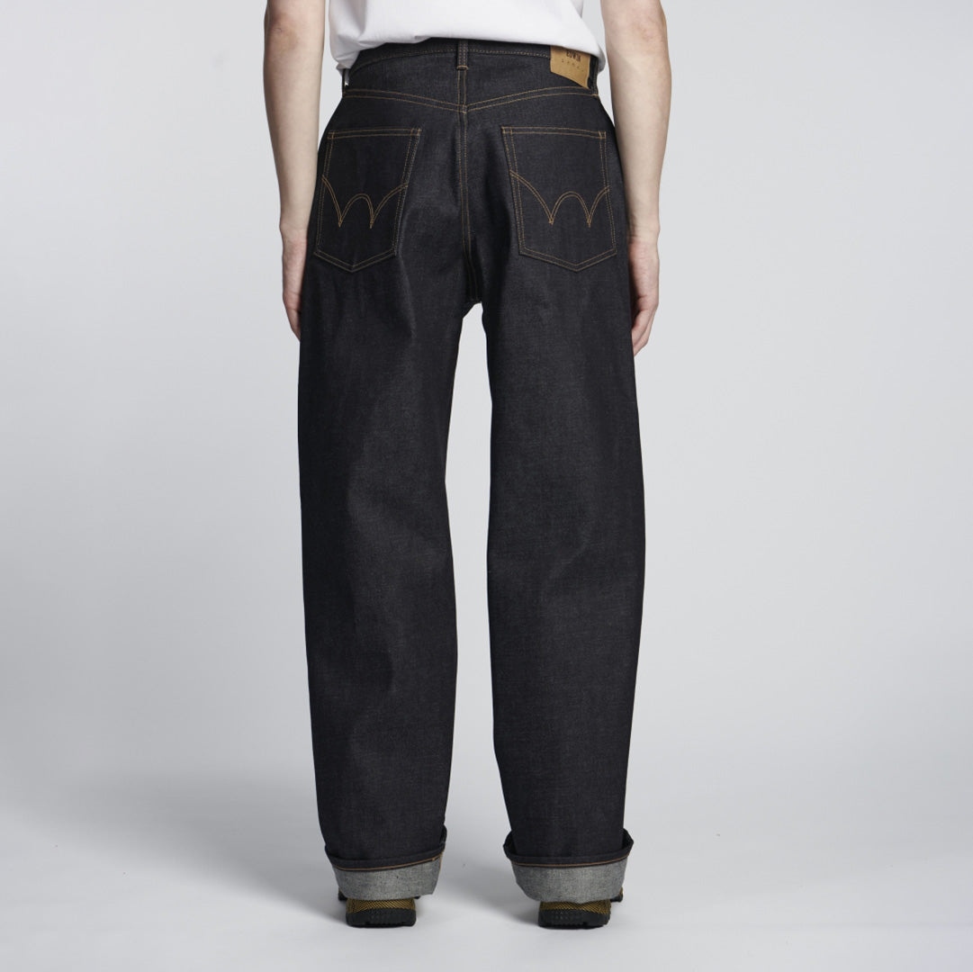 Wide Pant, 13,5oz Kaihara Dark Pure Indigo Rainbow Selvage Denim - Blue unwashed