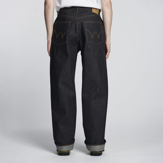 Wide Pant, 13,5oz Kaihara Dark Pure Indigo Rainbow Selvage Denim - Blue unwashed