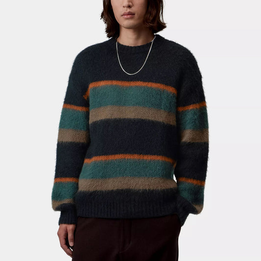 Merton Sweater, Sundling Stripes - Dark Scarab