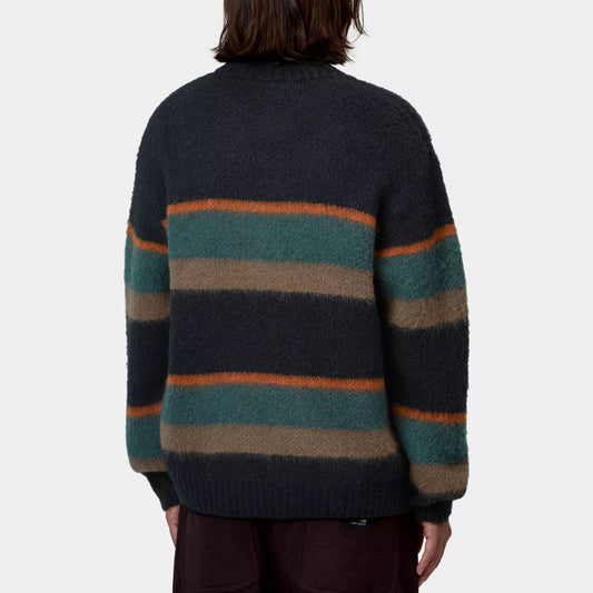 Merton Sweater, Sundling Stripes - Dark Scarab