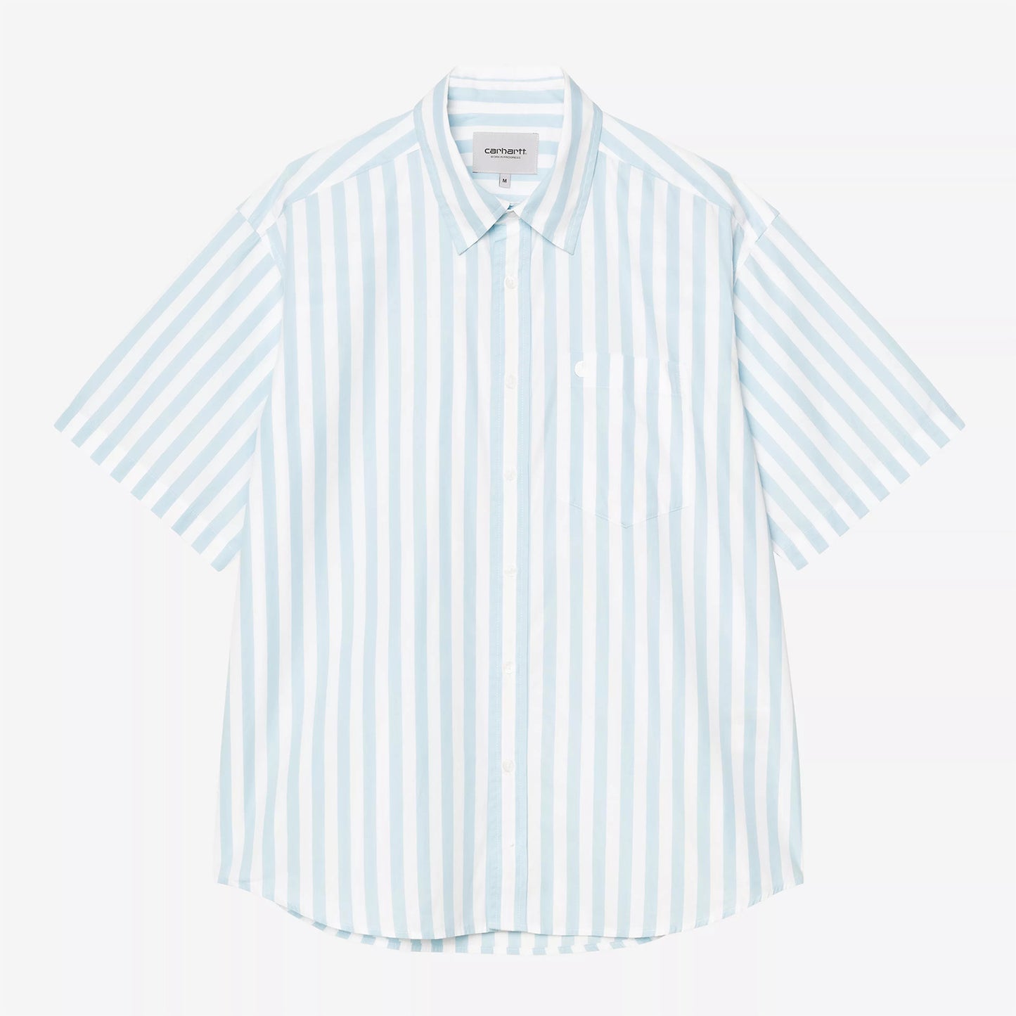 S/S Royce Shirt, Royce Stripe - Icaria / White