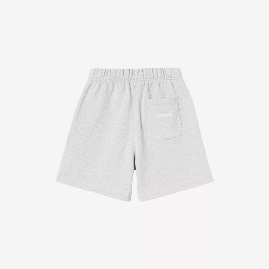 W' Brenta Sweat Short - Ash Heather / White, heavy stone wash