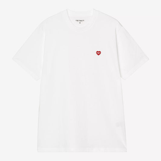S/S Small Heart T-Shirt - White / Red