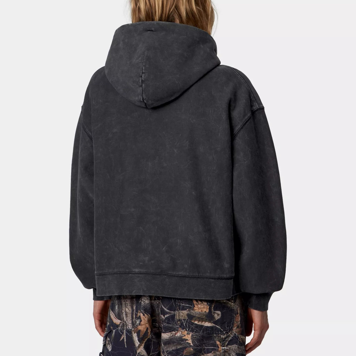 Women's Hooded Lambert Sweat - Black moon wash