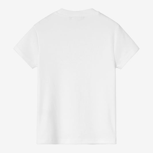 W' S/S Small Heart Patch T-Shirt - White / Black