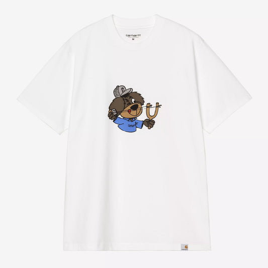 S/S Slingshot T-Shirt - White (Heavy Enzyme Wash)