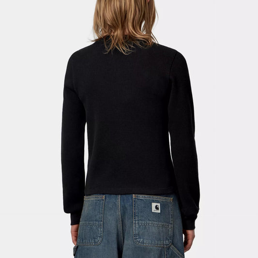 Women's L/S Blackletter Waffle T-S - Black/Yellow