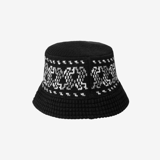 Bricky Man Knitted Bucket Hat - Black