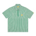 IC Services Quarter Zip Work Shirt - Green / White Stripe