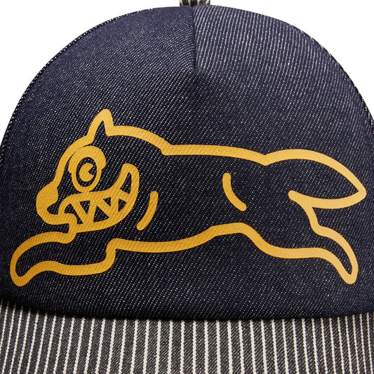 Denim Running Dog Trucker Cap - Indigo