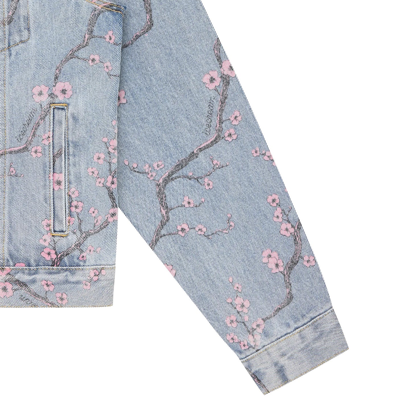 Womens Sakura Denim Trucker Jacket - Light Wash Blue