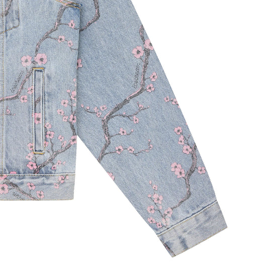 Womens Sakura Denim Trucker Jacket - Light Wash Blue
