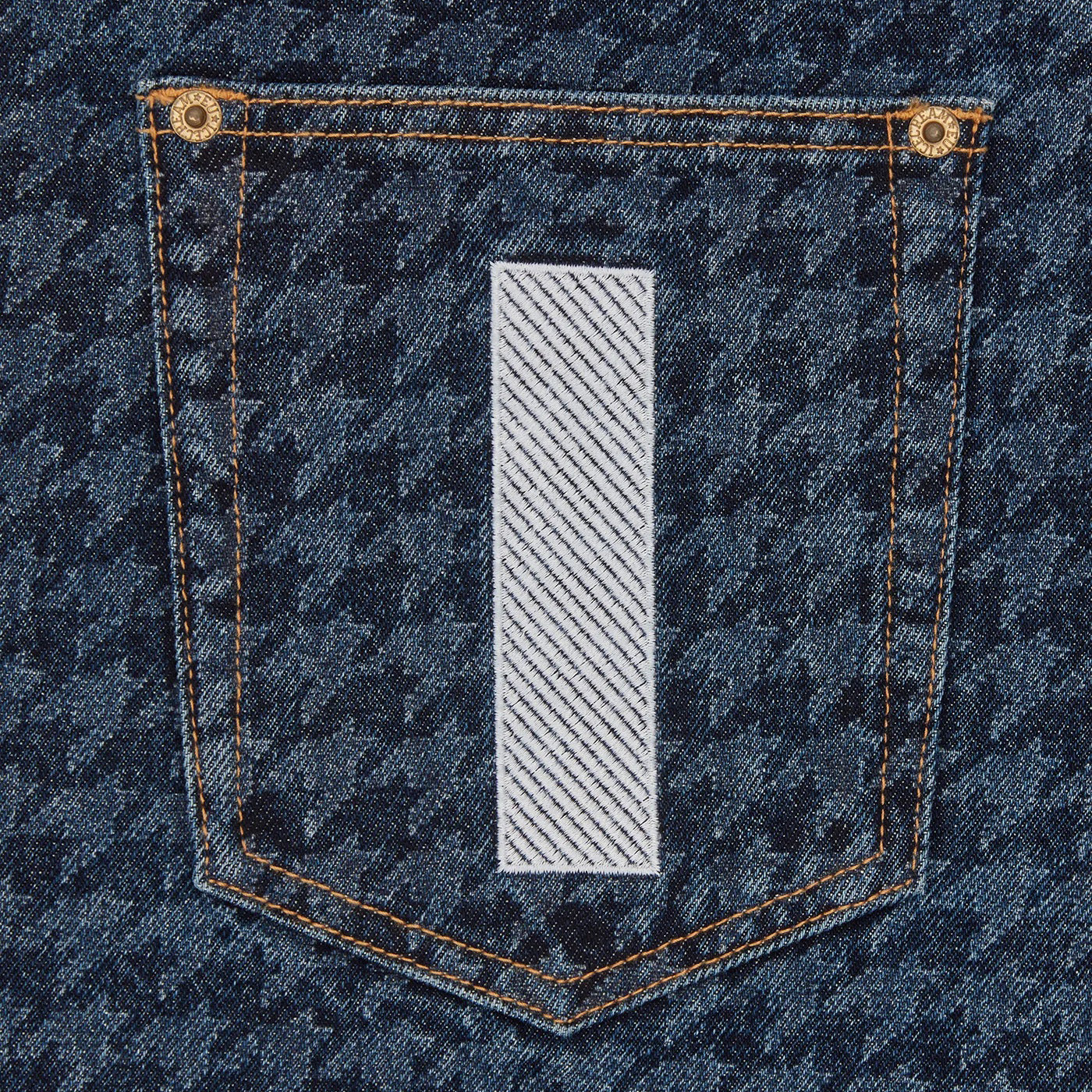 Houndstooth Running Dog Jorts - Indigo